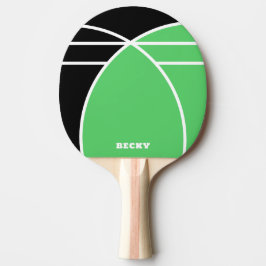 Raquete De Ping Pong Preto e Verde Limão Personalizado