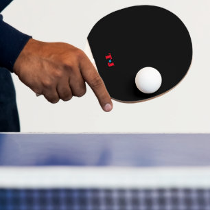 Raquete De Ping Pong Preto e Vermelho Personalizado