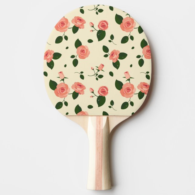 Raquete De Ping Pong Pretty Pink Roses Pastel Pink Pattern (Frente)