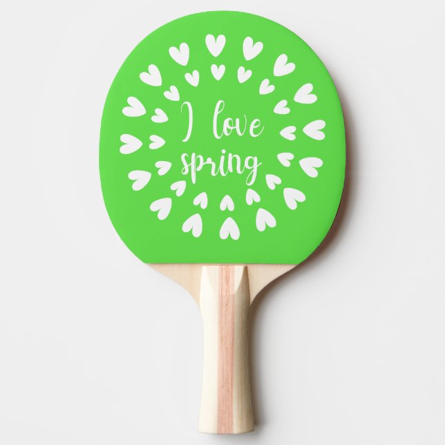 Raquete De Ping Pong Primavera Amor, Pequenos Corações (Frente)