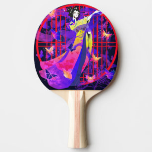 Raquete De Ping Pong Anime feliz de Kawaii enfrentado | Zazzle Portugal