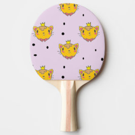 Raquete De Ping Pong Princesa gatinha em roxo
