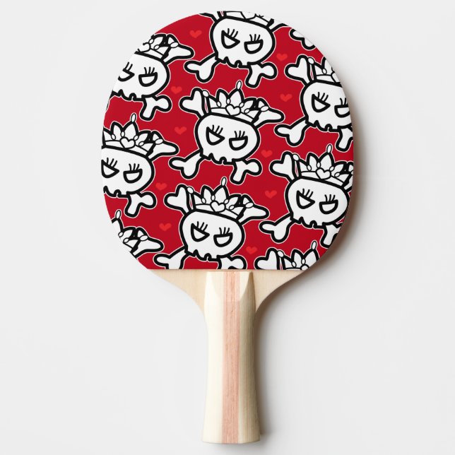 Raquete De Ping Pong Princesa Tiara Skull&Cross Bones Chinelos (Frente)