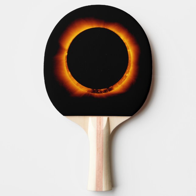 Raquete De Ping Pong Próximo do Eclipse Solar Total (Frente)