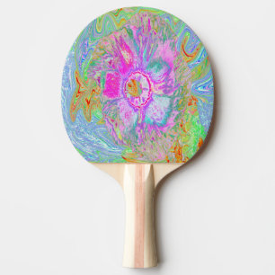 Raquete De Ping Pong Psicodélico, Rosa Quente e Hibisco Ultra-Violeta