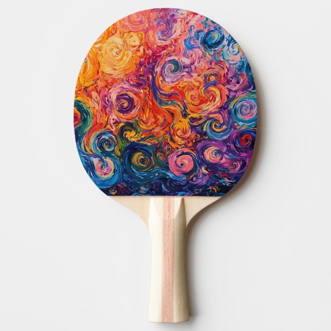 Raquete De Ping Pong Psicodélicos Psicodélicos - Pintura a óleo (Frente)