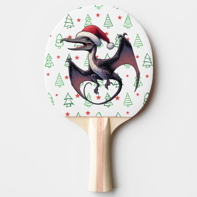 Raquete De Ping Pong Pterodactyl de Natal (Frente)