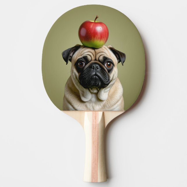 Raquete De Ping Pong Pug Apple (Frente)