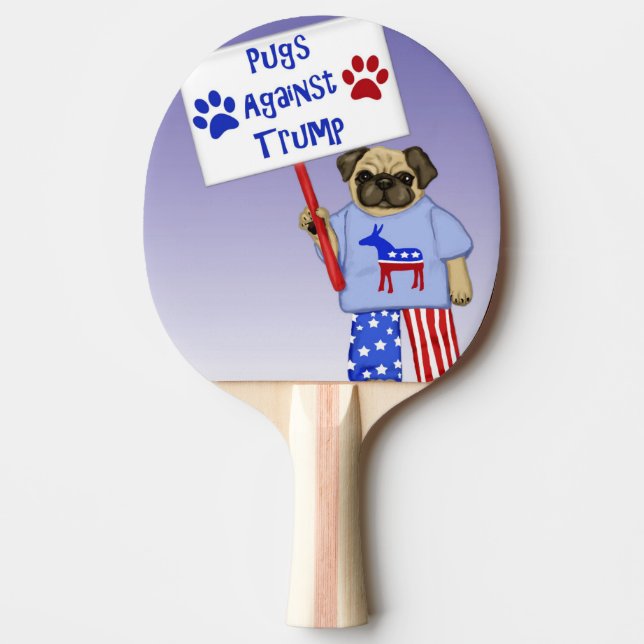 Raquete De Ping Pong Pugs contra o trunfo (Frente)