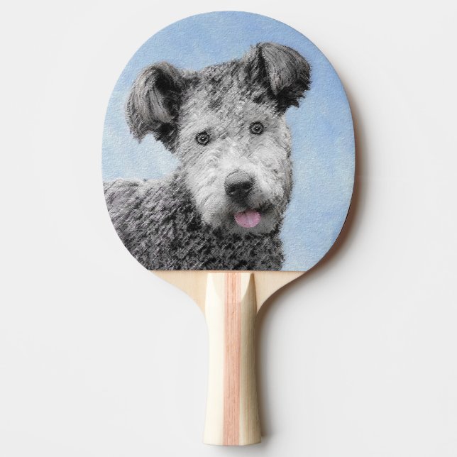 Raquete De Ping Pong Pumi Painting - Bela Arte Cachorra Original (Frente)
