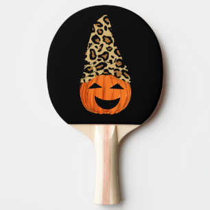 Raquete De Ping Pong Pumpkin de Chapéu Leopardo Bonito
