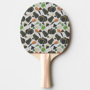 Raquete De Ping Pong Pumpkin - padrão sem costura cenoura preto e branc