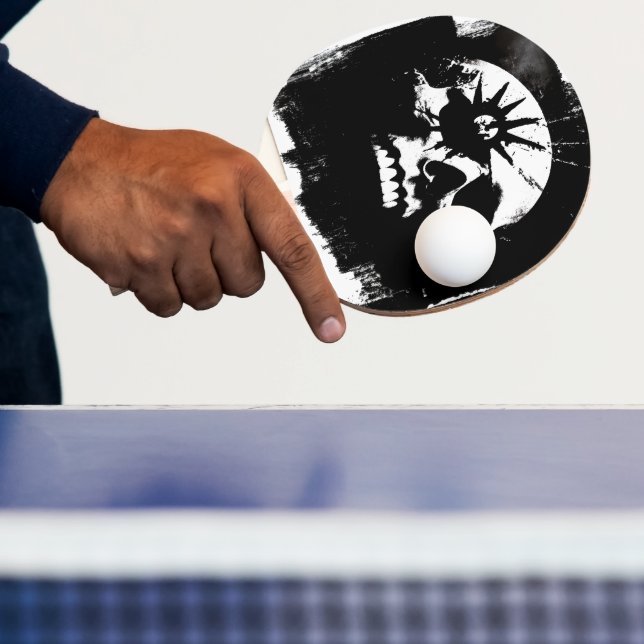 Raquete De Ping Pong Punk Skull Black and White (Insitu)