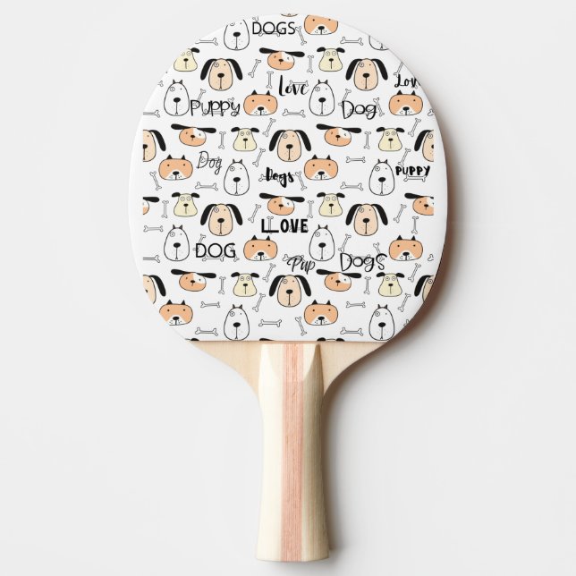 Raquete De Ping Pong Puppy Dog Lover (Frente)