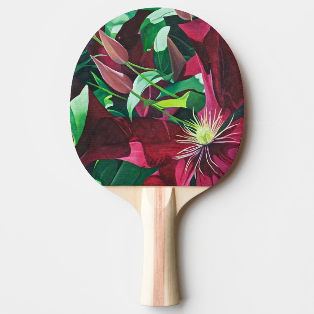 Raquete De Ping Pong Purple Clematis Floral (Frente)
