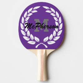 Raquete De Ping Pong Púrpura com Frota Vitória e Monograma/Nome