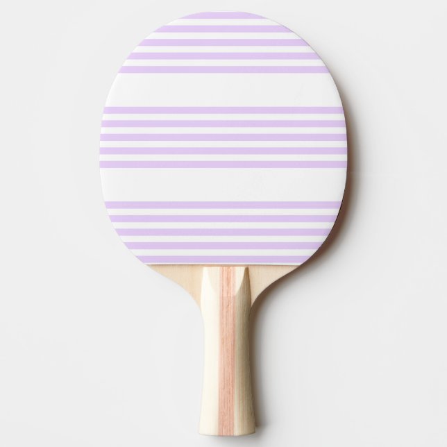 Raquete De Ping Pong Púrpura Lilac e cinco faixas brancas (Frente)