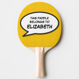 Raquete De Ping Pong Quadrinho de Bolha de Fala Personalizado
