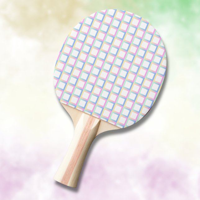 Raquete De Ping Pong Quadros de Padrões de Gradiente Simétricos Brancos (Criador carregado)