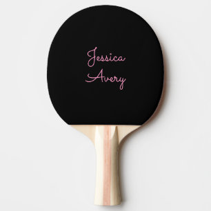 Raquete De Ping Pong Qualquer Nome Legal Script Rosa Editável em Pret