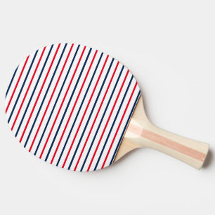 Raquete De Ping Pong Quarto de julho listras brancas azuis vermelhas e
