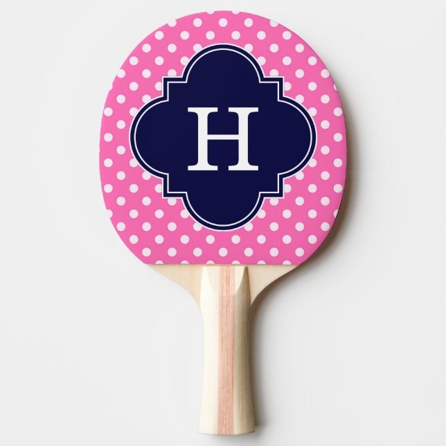 Raquete De Ping Pong Quatrefoil Quatrefoil Quateado Rosa Quente #2 What (Frente)