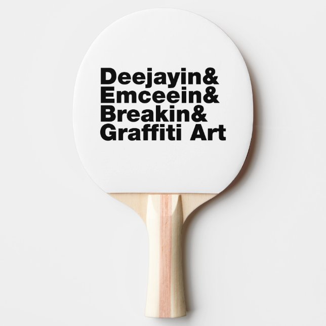 Raquete De Ping Pong Quatro Elementos de Hip Hop (Frente)