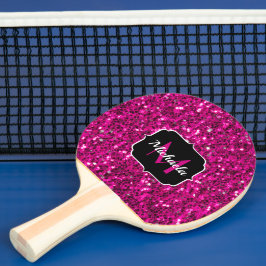 Raquete De Ping Pong Quente-rosa brilha rapidamente Monograma