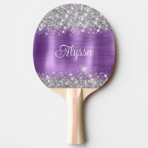 Raquete De Ping Pong Quic Glittery Purple Ametyst Glam Name