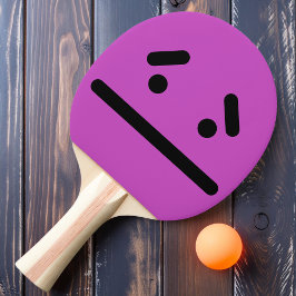 Raquete De Ping Pong Raboque de Ping Pong Roxo Cara Branca Triste