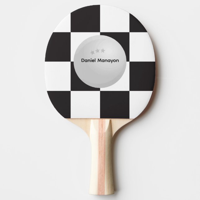 Raquete De Ping Pong Racing Flag, Custom Table Tennis, Checkered Sports (Frente)