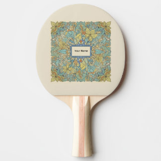 Raquete De Ping Pong Rack de Ping Pong Artístico Zentangle Nome Persona