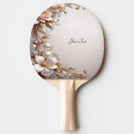 Raquete De Ping Pong Racquete de Ping Pong com Flores Macias Rosa e Bra