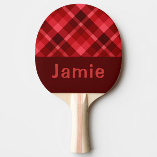 Raquete De Ping Pong Raio Vermelho bonito Xadrez Monograma Ping Pong Pa