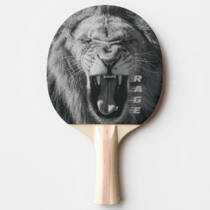 Raquete De Ping Pong Raiva de Leão, Preto e Branco