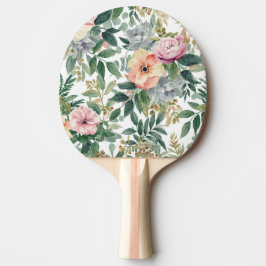 Raquete De Ping Pong Ramalhete Botânico Aquarela Folhas de Eucalipto