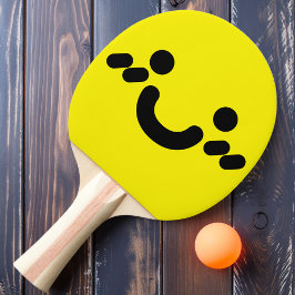 Raquete De Ping Pong Raque de Ping Pong Amarela com Carinha Sorridente 