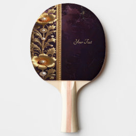 Raquete De Ping Pong Raque de Ping Pong com Adorno Floral Dourado