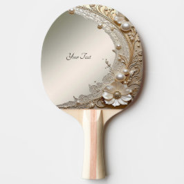 Raquete De Ping Pong Raque de Ping Pong com Flores Brancas Modernas Pér