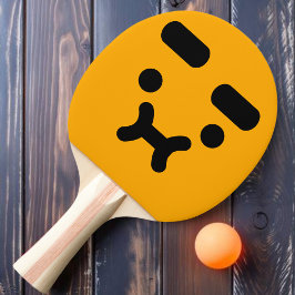 Raquete De Ping Pong Raque de Ping Pong Laranja com Rosto Confuso e Fof