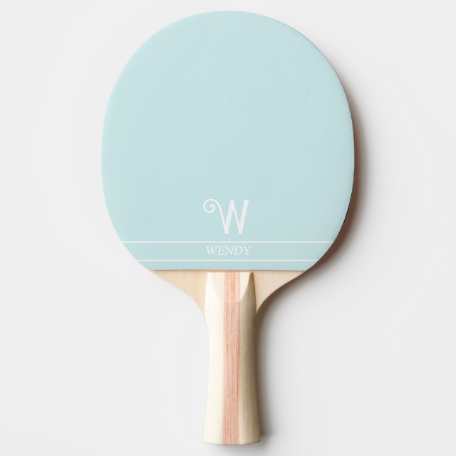Raquete De Ping Pong Raque de Ping Pong Monogramada Azul Claro (Frente)
