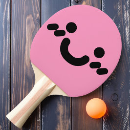 Raquete De Ping Pong Raque de Ping Pong Rosa Claro com Carinha Sorriden