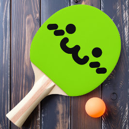 Raquete De Ping Pong Raque de Ping Pong Verde Carinha Fofa