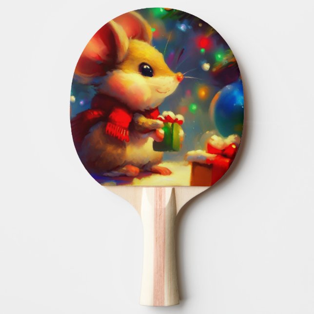 Raquete De Ping Pong Rato Natal (2) (Frente)