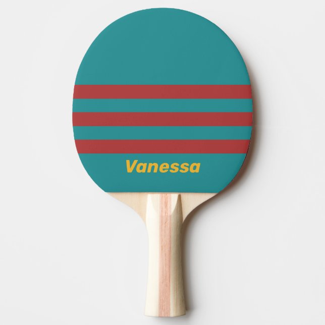 Raquete De Ping Pong Recife Rubi Através de Listras com Nome (Frente)