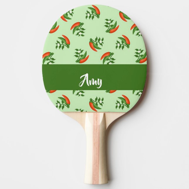 Raquete De Ping Pong Red and green chili peppers pattern (Frente)