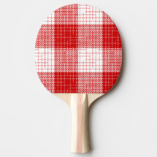 Raquete De Ping Pong Red and White Bold Checkered Plaid Design 