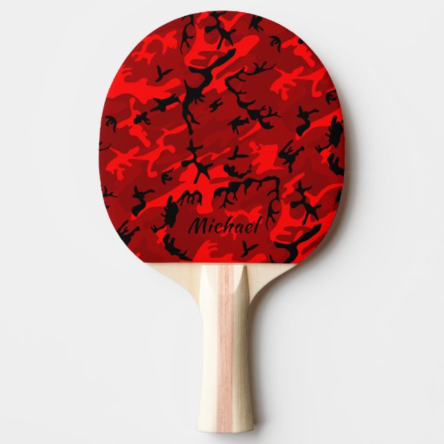 Raquete De Ping Pong Red Camo - Personalizado (Frente)