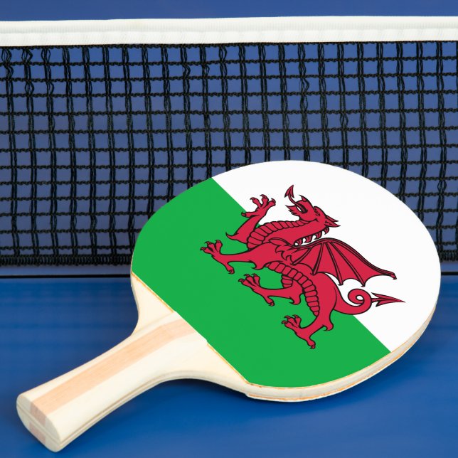 Raquete De Ping Pong Red Dragon Celtic Flag & Welsh (Insitu)
