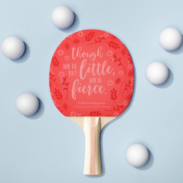 Raquete De Ping Pong Red Floral Little Mas Fierce William Shakespeare (Criador carregado)